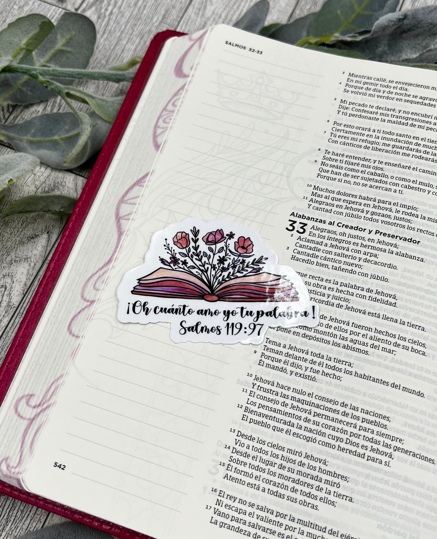 Biblia y Flores - Sticker