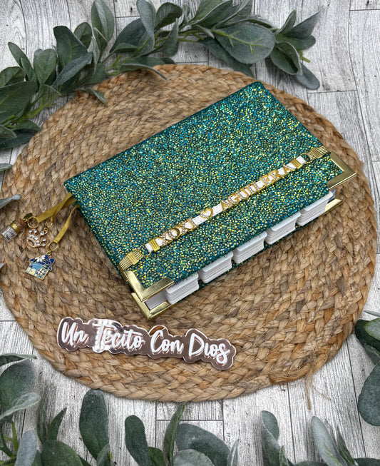 TAMANO MANUAL 12 PUNTOS COLOR TURQUESA TORNASOL (DESTELLOS DORADOS)