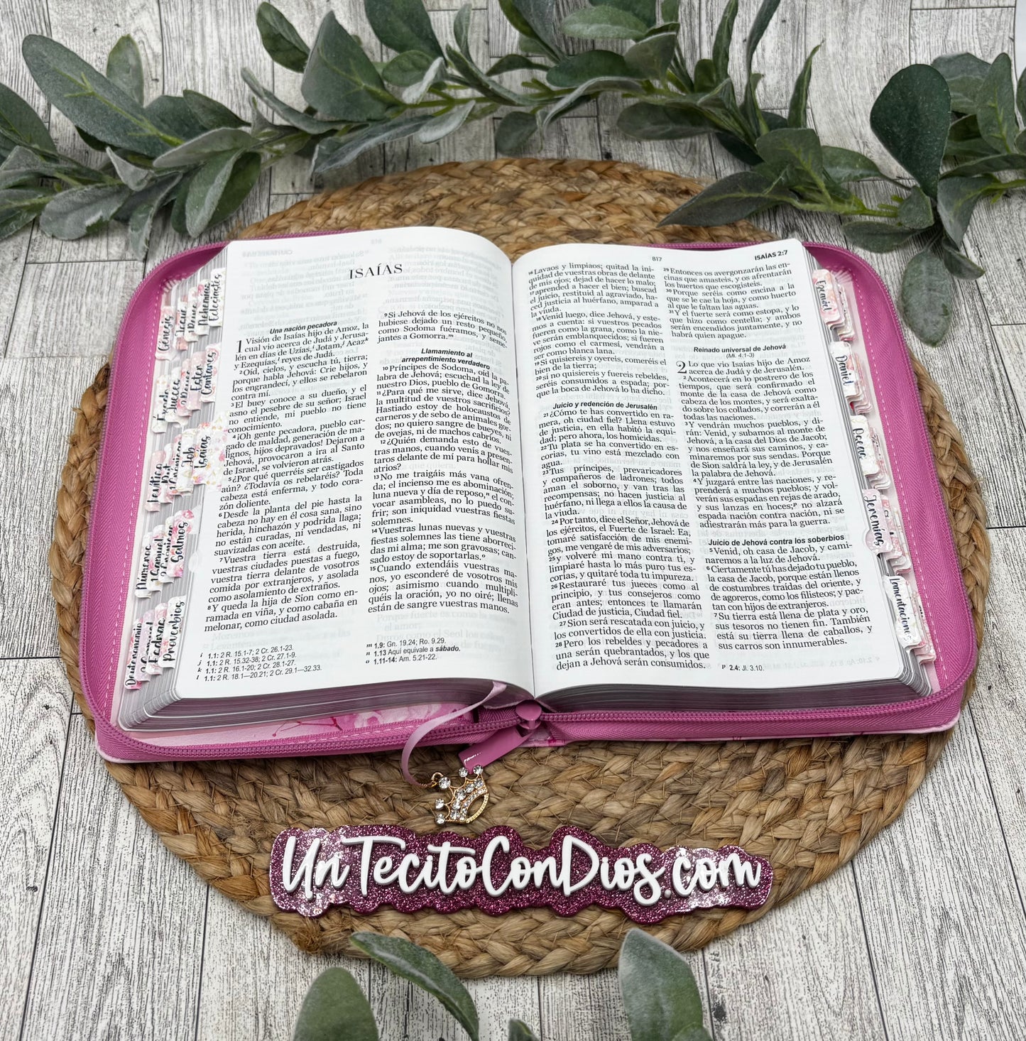 BIBLIA  LETRA  GRANDE 12 PUNTOS FONDO ROSA CON CIERRE (ZIPPER)