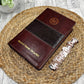 BIBLIA PESHITTA COLOR MARRÓN Y OSCURO CANTO COLOR COBRE