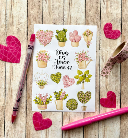 Dios es amor sticker sheet